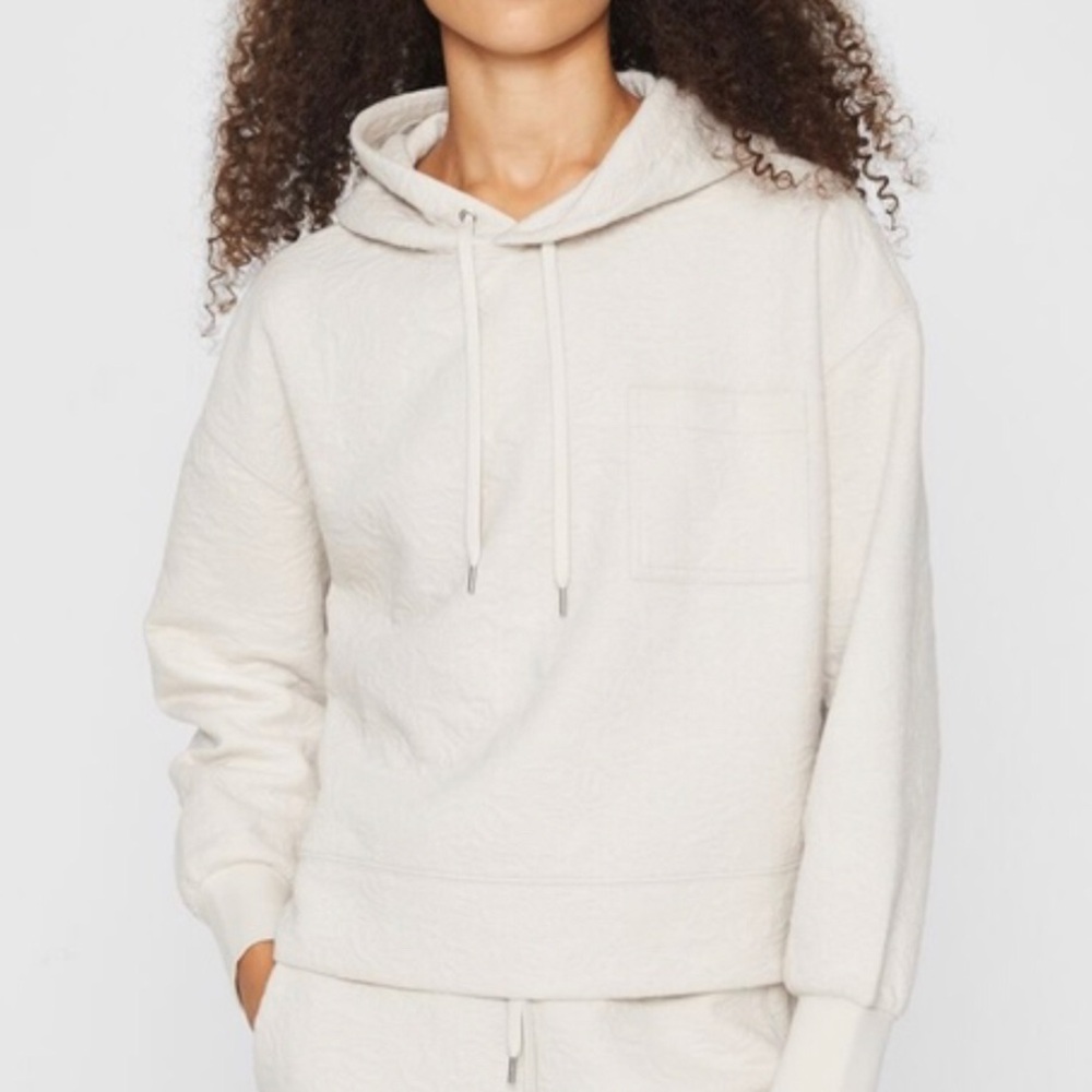 NWOT Club Monaco Embossed Hoodie cream Sz XS, S, M